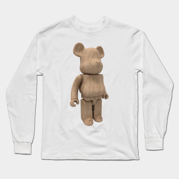 wood bearbrick Long Sleeve T-Shirt by visualeffect